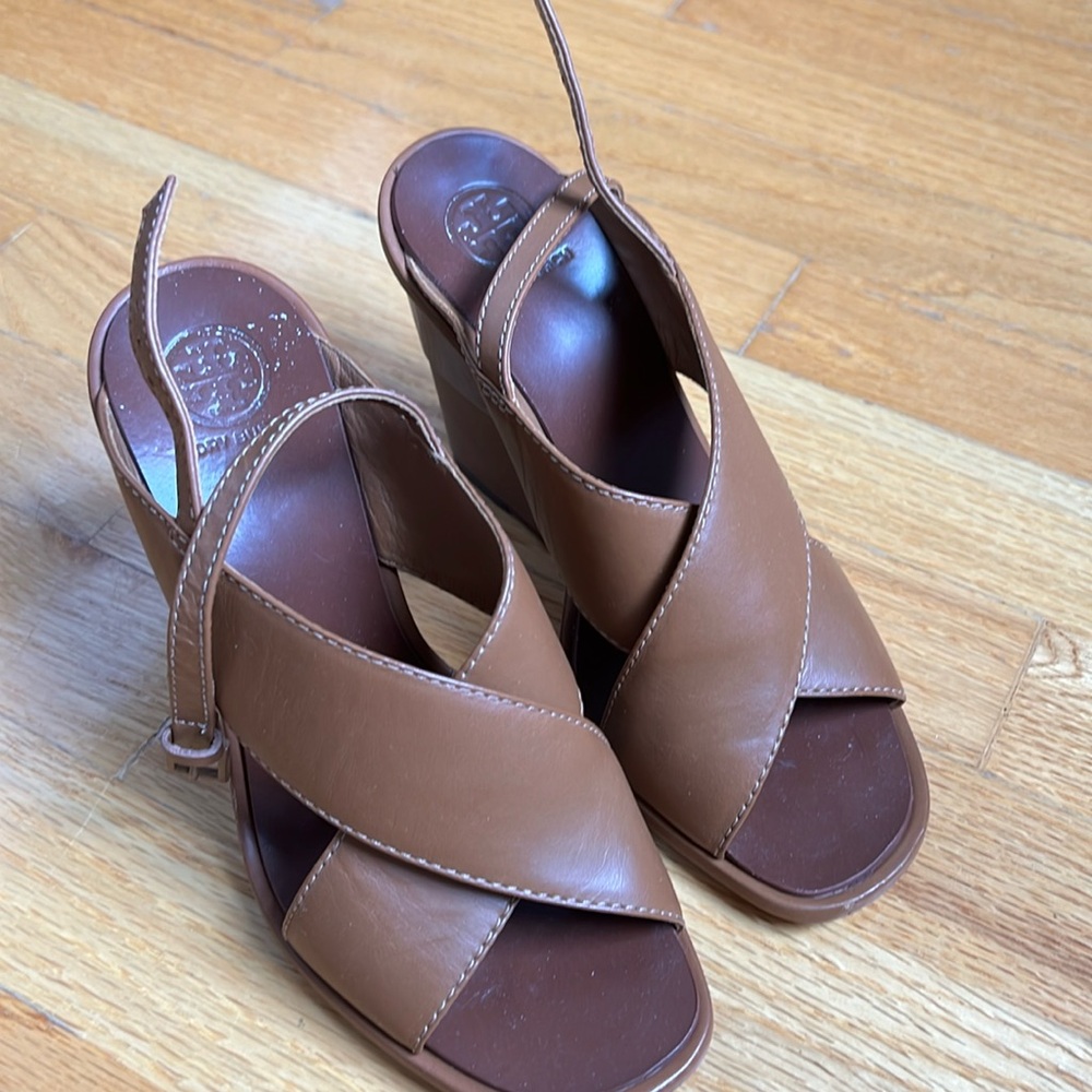 Tory Burch Leather Wedges